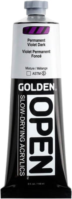 OPEN Slow-Drying Acrylics by GOLDEN, Permanent Violet Dark, 5 fl oz. tube, Professional Acrylic Paint, Transparent