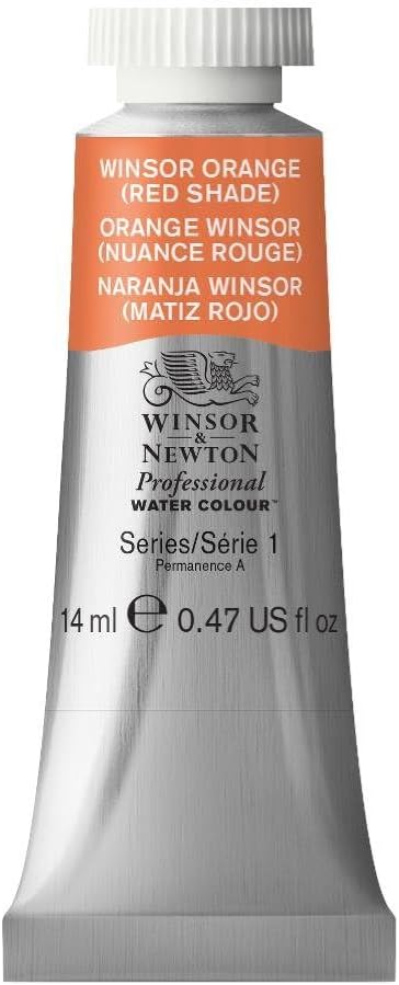 Winsor & Newton Professional Water Colour Paint, 0.47-oz Tube, Winsor Orange Red Shade