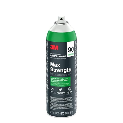 3M Max Strength 90 Contact Adhesive Spray, 12.6 oz (Pack of 2) – Low VOC Heavy Duty Glue with Adjustable Nozzle, Heat & Water Resistant Bond for Metal, Wood, Plastic, Laminate, Concrete
