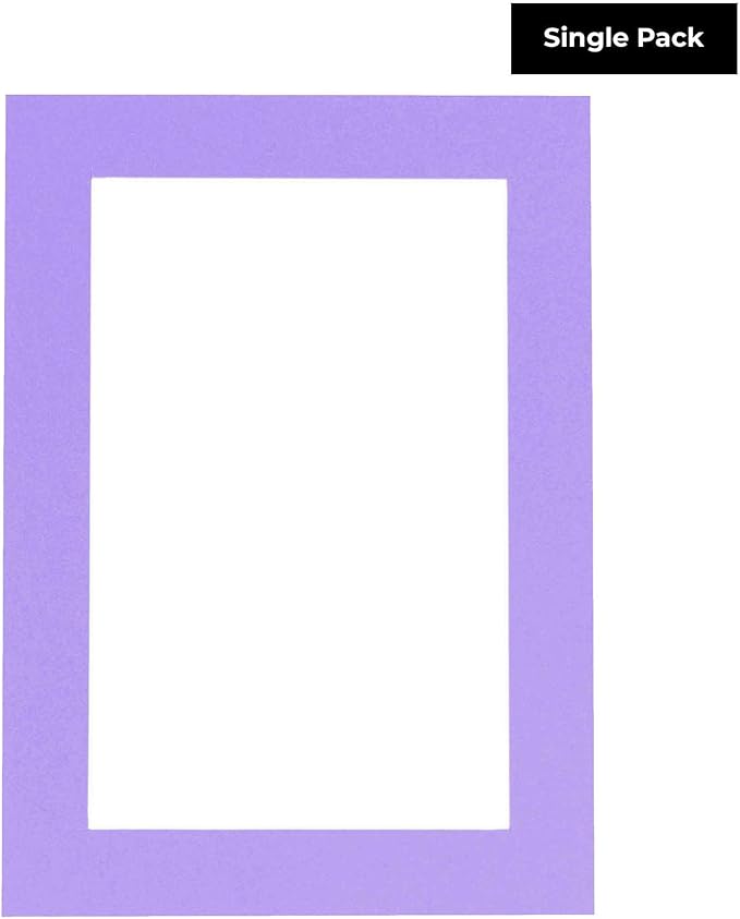 6x8 Mat for 8x10 Frame - Precut Mat Board Acid-Free Light Purple 6x8 Photo Matte Made to Fit a 8x10 Picture Frame, Premium Matboard for Family Photos, Show Kits, Art, Picture Framing, Pack of 1 Mat