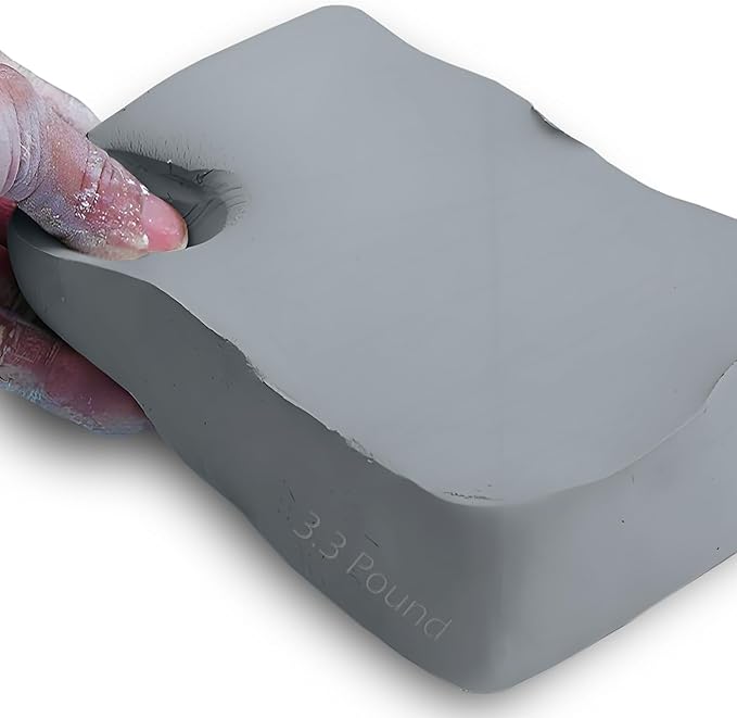 ReArt Air Dry Modeling Clay 3.3LBS, for Sculpting, Wheel Throwing, Hand Building, All-Purpose Modeling Clay (Gray)