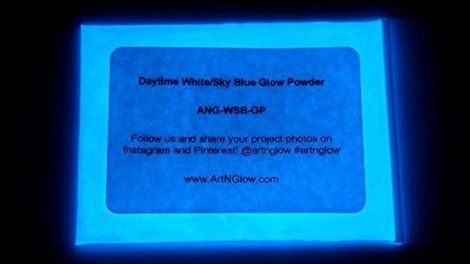 Glow in The Dark Pigment Powder - Neutral and Fluorescent Color for Art Painting, Fine Art, Nail Art Paint, and DIY Crafts - Long Lasting 10+ Color Options - Neutral Sky Blue - (30 Grams/1 Ounce)