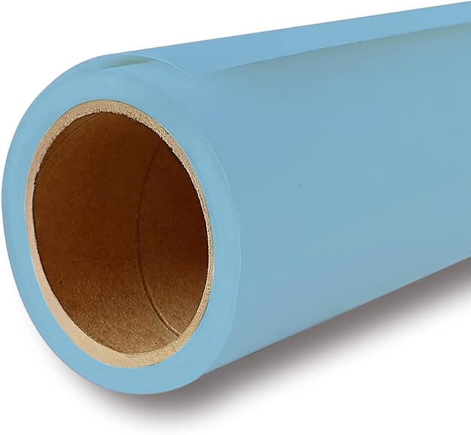 Yizhily Seamless Photography Photo Backdrop Background Paper Roll for Photoshoot 53 inches Wide x 16 feet Long, Lite Blue