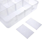 Xiaoyztan 8 Grids Clear Plastic Organizer with Adjustable Dividers, Jewelry Box Bead Storage Container for Small Parts, Fishing Tackle, DIY Crafts, and Earrings, Overall 7.3in x 4.9in
