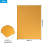 PATIKIL 7x5x1/32inch Anodized Aluminum Sheet, 5Pcs Metal Rectangle Aluminum Plate 0.8mm Thick Engraving Blanks for Laser Engraving DIY Decorative Crafting Home Decoration, Yellow