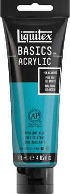 Liquitex BASICS Acrylic Paint, 118ml (4-oz) Tube, Brilliant Blue