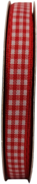 Red and White Gingham Ribbon 25 Yards Each Roll 100% Polyester (3/8", red)