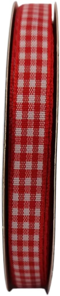 Red and White Gingham Ribbon 25 Yards Each Roll 100% Polyester (3/8", red)