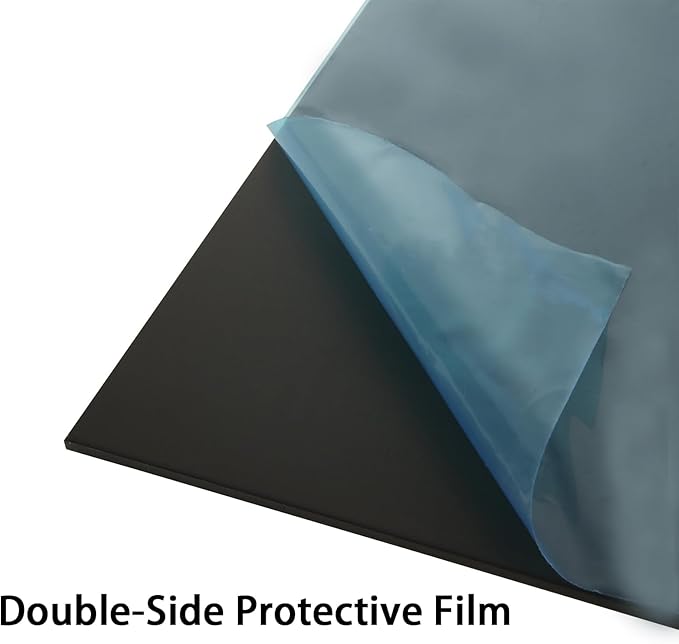 2 Pack 12 x 12 x 1/8 (0.12") Inch 5052 Anodized Aluminum Sheet, 3 mm Thick Black Laser Engraving Blanks, Anodized Aluminum Metal Plate for Crafting Printing