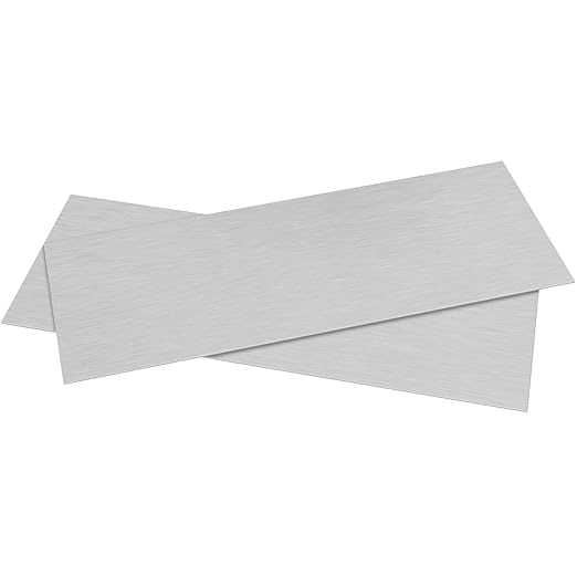 2Pack 6061 T651 Aluminum Sheet Metal 6 x 16 x 1/16 (0.06”) Inch Plain Thin Aluminum Plate Covered with Protective Film, Heat Treatable Rectangle 1.5mm Aluminum Metal Plate for Industrial, Crafting