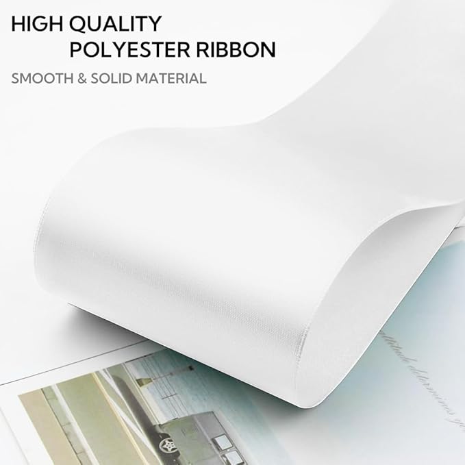 3 Inch 25 Yard Wide Satin Ribbon White, Solid Fabric Large Ribbon Roll for Cutting Ceremony Wedding Opening Party Decoration, Chairs, Sewing, Festival Pageant Sashes