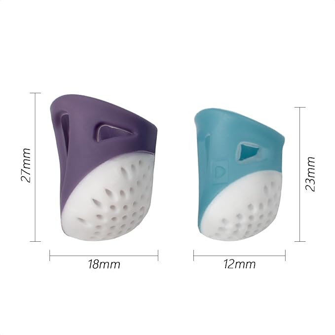 FIKLOTA 2 PCS Thimble Finger Protector - Non-Slip, Comfortable Quilting Craft Accessory for DIY Sewing and Household Projects