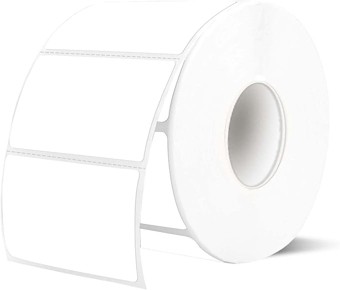 2.25"x1.25" White Thermal Sticker Labels, Self-Adhesive Direct Thermal Printer Barcode Labels Paper, Waterproof/Removable/Perforation Line Design- 300 Sheets