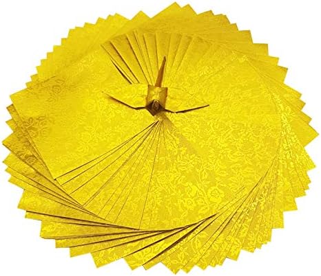 100 Origami paper sheets paper pack Gold Origami paper cranes 6x6 inches for Folding paper, Origami cranes, origami decoration, cardstock