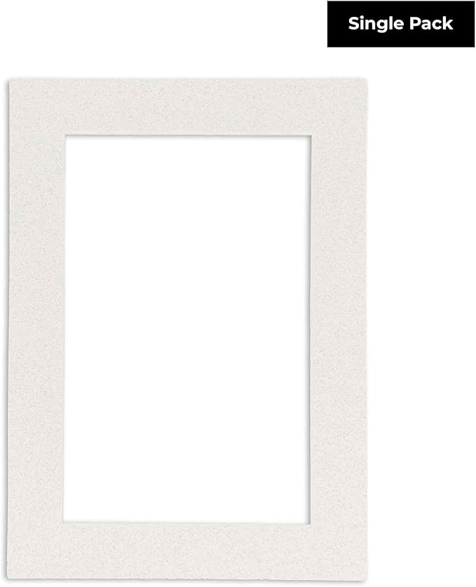 8.5x11 Mat Bevel Cut for 7x9 Photos - Acid Free Oyster Shell White Precut Matboard With Backing Board and Crystal Clear, Self Seal Photo Mat Bag - For Pictures, Photos, Framing - 4-ply Thickness