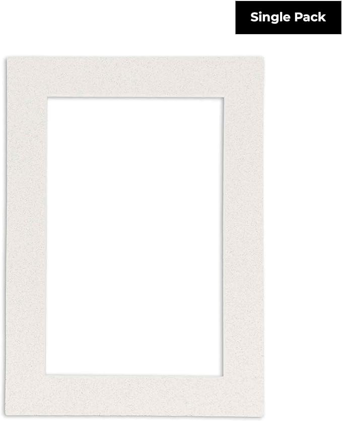 8x10 Mat Bevel Cut for 5.5x8.5 Photos - Acid Free Oyster Shell White Precut Matboard With Backing Board and Crystal Clear, Self Seal Photo Mat Bag - For Pictures, Photos, Framing - 4-ply Thickness
