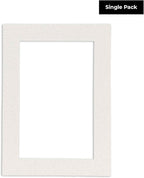 8x10 Mat Bevel Cut for 5x8 Photos - Acid Free Oyster Shell White Precut Matboard - For Pictures, Photos, Framing - 4-ply Thickness