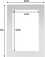 5x7 Mat for 8.5x11 Frame - Precut Mat Board Acid-Free Metallic Silver 5x7 Photo Matte For a 8.5x11 Picture Frame, Premium Matboard for Family Photos, Show Kits, Art, Picture Framing, Pack of 10 Mats