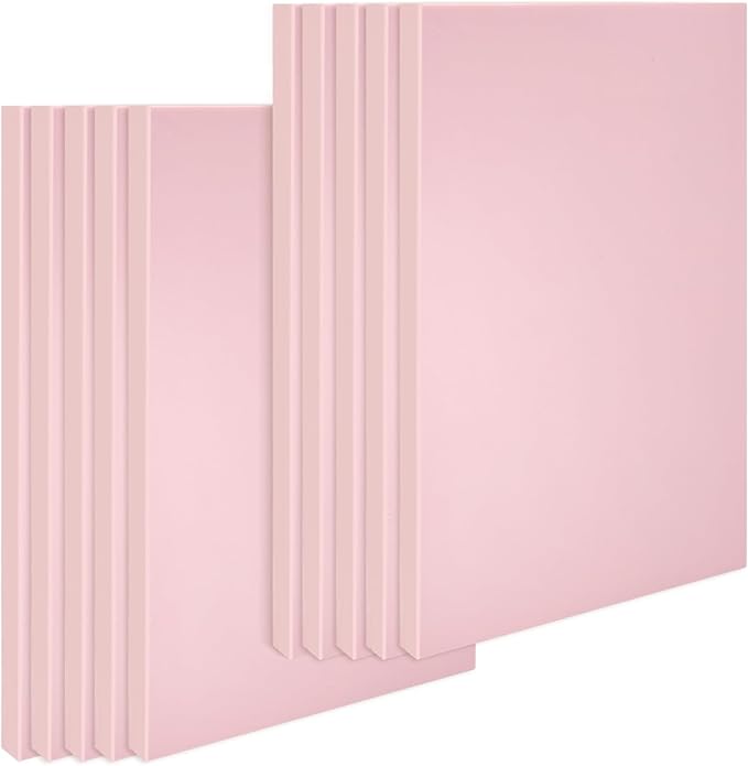 10 Pack 4"x6" Pale Pink Rubber Stamp Carving Blocks Pink Rubber Carving Blocks Linoleum Block for Stamp Maker Printmaking Supplies