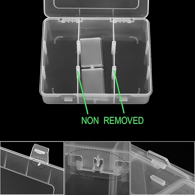 9 Grids Plastic Storage Compartment Organizer Container with Adjustable Dividers for Crafts, Earrings, Screws, Nail, Pins and More (1)