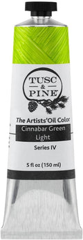 Tusc & Pine Artist Oil Paint - Cinnabar Green Light, 150 ml, Non-Yellowing, Rich & Creamy Consistency, Maximum Pigment Load, Small Batch Milled Oil Paints Made in the USA for Professional Artists