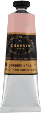 Charvin Extra Fine Professional Acrylic Paint - Caribbean Pink, 60ml Tube, Triple-Milled, Lightfast Pigments, Open Stock Artist Acrylic Paints in Nature-Inspired Hues