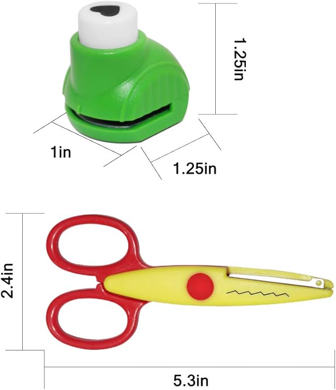 Set of 12, Craft Punch and Creative Scissors, findTop Scrapbooking Edging Scissors Paper Punch Set for Crafts, Scrapbooking, DIY Photo & Art Projects
