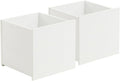 Wood Storage Organizer Drawer, 2 PCS 11x 11x 10Inch Wooden Bins Box for Home Books Clothes Toy Modular Open Cubby Storage System - Office Bookcase Closet Shelves,Embossed White