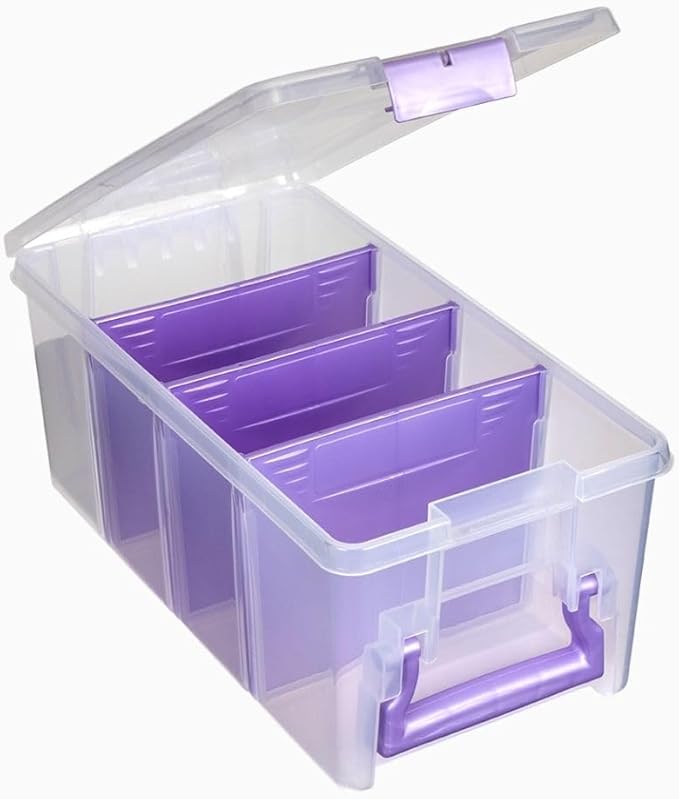 ArtBin Semi Satchel Portable Craft Organizer with 3 Dividers - Clear Plastic Storage Case for Art & Craft Supplies