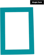 8.5x11 Mat Bevel Cut for 7x9 Photos - Acid Free Teal Blue Precut Matboard With Backing Board and Crystal Clear, Self Seal Photo Mat Bag - For Pictures, Photos, Framing - 4-ply Thickness