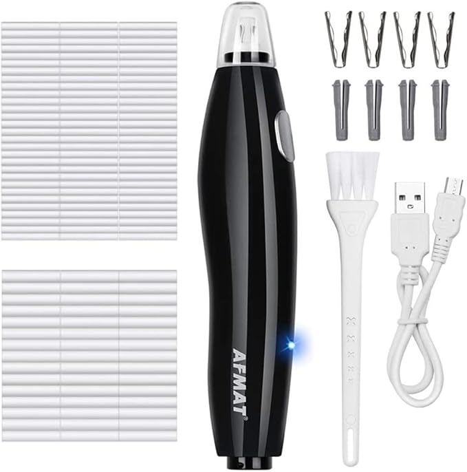 AFMAT EE04 Electric Eraser for Artists, Rechargeable Electric Eraser Kit, 140 Refills for Drafting, Electric Pencil Eraser - Battery Operated for Drawing Pencils, Crafts, Arts