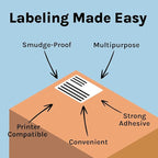 Premium Label Supply White Sticker FBA Labels – 4" x 3.33" – Laser/Inkjet Compatible – (6 per Sheet), 1000 Sheets - 6,000 Total Adhesive Labels