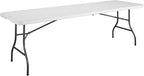 COSCO 8' (96") Resin Straight Table, White