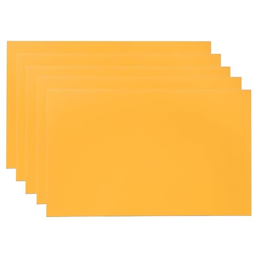 PATIKIL 6x10 Inch Anodized Aluminum Sheet Metal, 5Pcs Laser Plates Engraving Blanks 0.5MM Thin Rectangle for Crafting DIY House Laser Engraving, Yellow