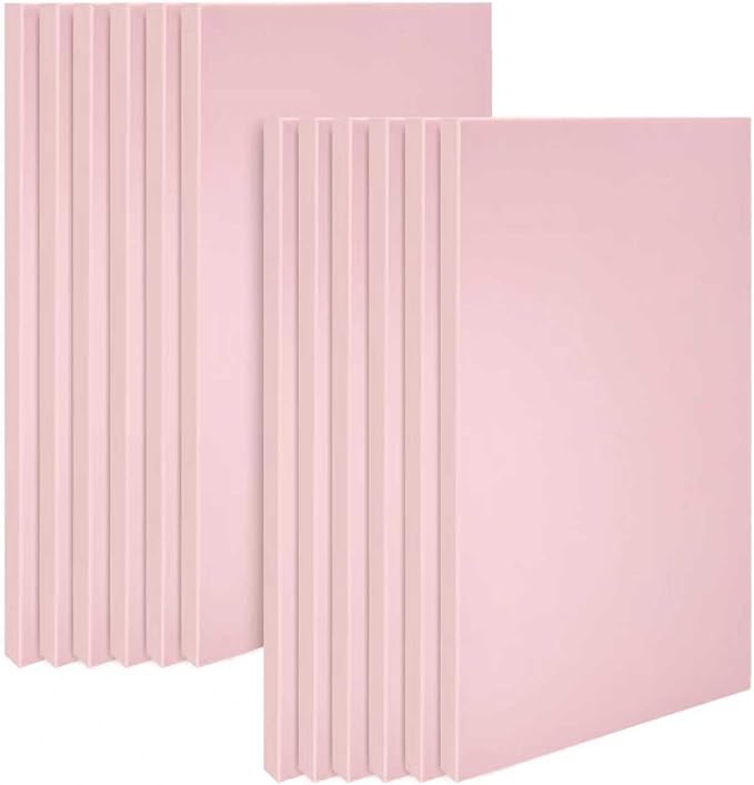 12 Pack 4"x6" Pale Pink Rubber Stamp Carving Blocks Pink Rubber Carving Blocks Linoleum Block for Stamp Maker Printmaking Supplies