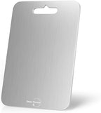 Titanium Cutting Board, 100% Pure Titanium, 2mm Thick, 18" x 12", Silver, Rectangular, Stain Resistant, Non-Slip, Meat, Vegetable, Fruit, Charcuterie, Bread, Cheese