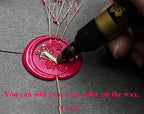 Vintage Santa Claus Monogram Sealing Wax Seal Stamp Rose Gold Metal Handle Kit Custom Invitation Embellishment Christmas Gift Wrap Package Custom Logo Word Wax Seal Stamp Set