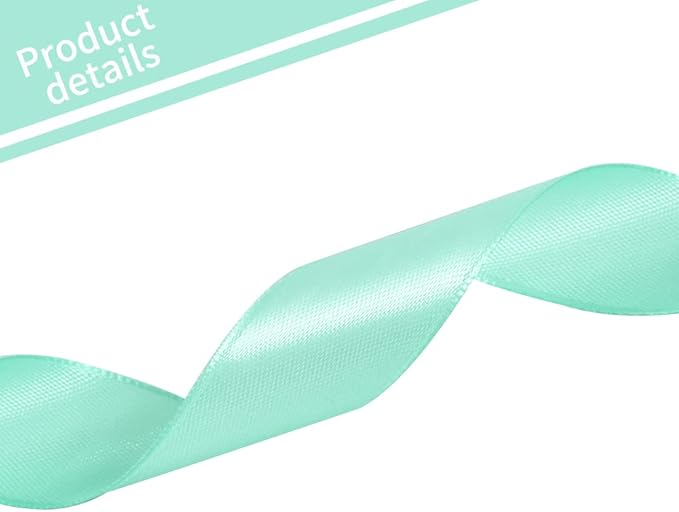 TONIFUL 1 Inch x 100yds Teal Turquoise Blue Satin Ribbon, Thin Solid Color Satin Ribbon for Gift Wrapping, Crafts, Hair Bows Making, Wedding Party Decoration, Invitation Cards, Floral Bouquets
