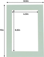5x7 Mat for 8.5x11 Frame - Precut Mat Board Acid-Free Honeydew Green 5x7 Photo Matte For a 8.5x11 Picture Frame, Premium Matboard for Family Photos, Show Kits, Art, Picture Framing, Pack of 25 Mats