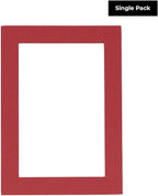 8x10 Mat for 6x8 Photo - Precut Deep Red Picture Matboard for Frames Measuring 8 x 10 Inches - Bevel Cut Matte to Display Art Measuring 6 x 8 Inches - Acid Free ONE MAT