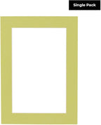 8x10 Mat Bevel Cut for 5.5x8.5 Photos - Acid Free Pistachio Green Precut Matboard With Backing Board and Crystal Clear, Self Seal Photo Mat Bag - For Pictures, Photos, Framing - 4-ply Thickness
