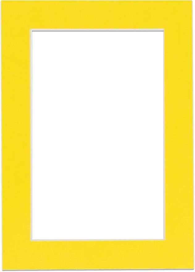 Pack of TEN 8.5x11 Mats Bevel Cut for 7x9 Photos - Acid Free Yellow Precut Matboards For Pictures, Photos, Framing - 4-ply Thickness