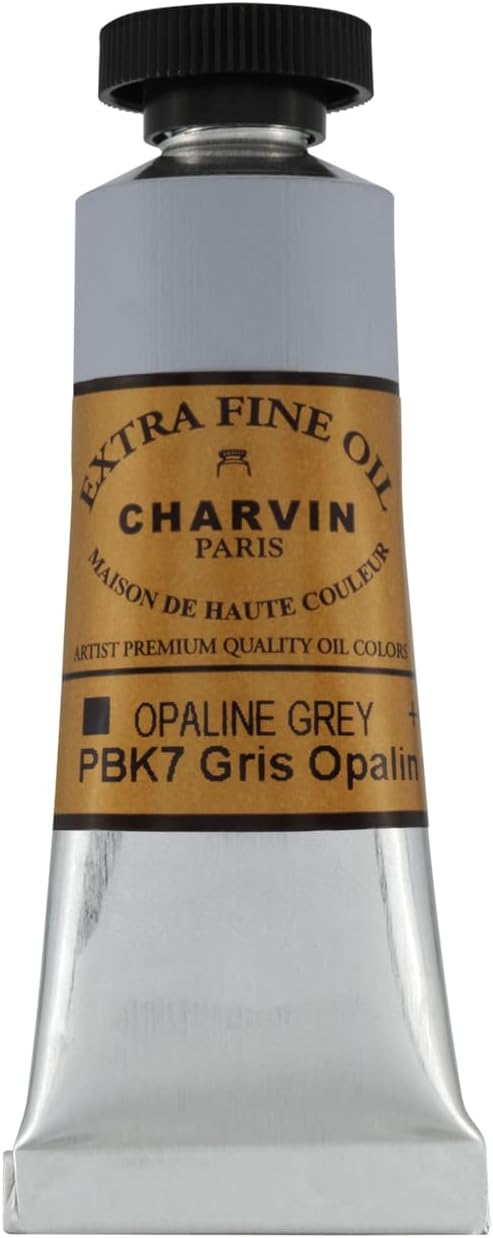 Charvin Extra Fine Oil Paint, Opaline Grey 20 ml - Triple-Milled, Rich Texture, Poppy Oil-Based, Light-Fast, Handmade, Archival Quality