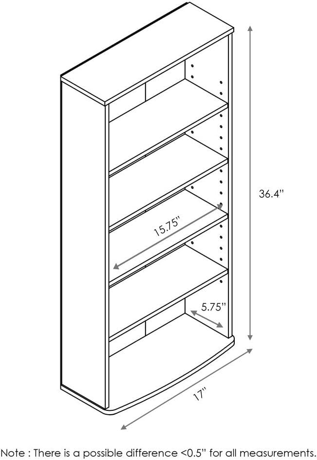 Adjustable Shelves Multimedia Storage Tower Rack with Spacious Media Organization, Durable Design, Versatile Rack for DVDs, CDs, Games, and More Espresso/4 Tier