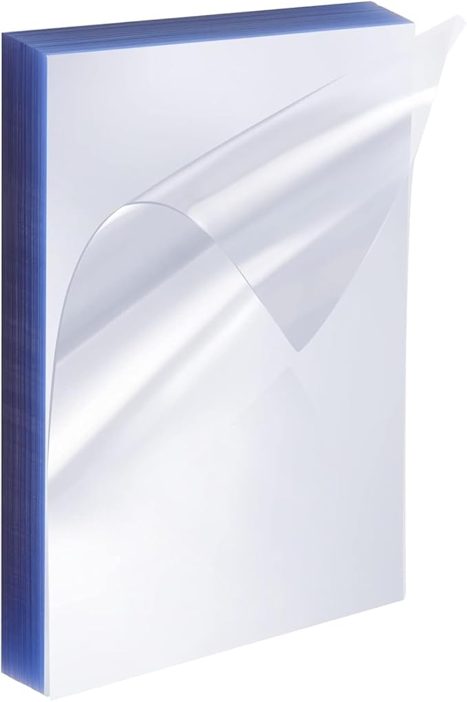Juvale 100 Pack Clear Presentation Covers for Binding, Letter Size 10 Mil Plastic Sheets for Reports, Presentations, Awards, Books (8.5 x 11 in)