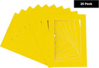 Pack of 25 Acid Free 8x10 Mats Bevel Cut for 5.5x8.5 Photos - Yellow Precut Matboards For Pictures, Photos, Framing - 4-ply Thickness