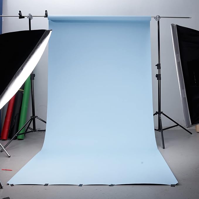 Yizhily Seamless Photogrphy Background Paper, Paper Backdrop Roll for Photoshoot, 53" x16', Jet