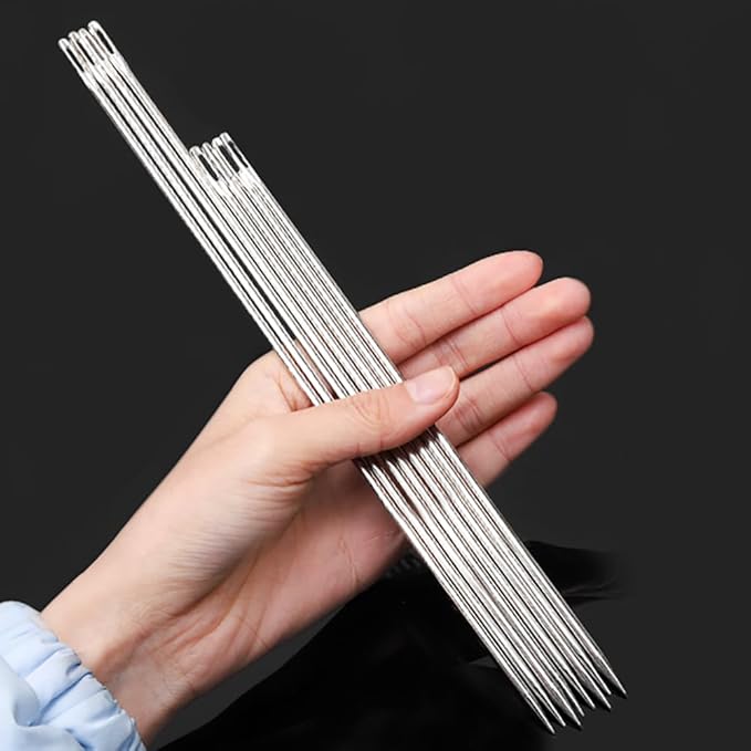 10" Professional Upholstery Needle 25cm length 3mm thickness, Big Eye Hand Sewing Needles for Stitching and Crafting Projects