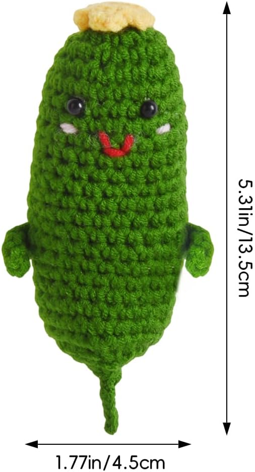 Cucumber Pin Cushion, Handmade Knitted Pincushions, Cute Pin Cushions Needle Holders for Sewing Quilting Accessory, DIY Crafts or Patchwork Decor.02