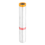 HARFINGTON Pre-Taped Masking Film 177.2" x32.8ft Double Adhesive Tape and Drape Painters Plastic Drop Cloth Film with Tape Plastic Sheeting for Automotive Painting Covering